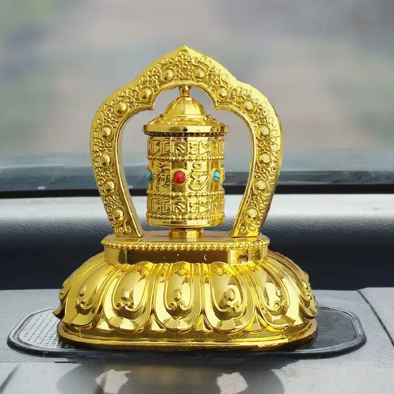 Tibetan Prayer Wheel Solar Powered - Rotating Buddhist Prayer Mill with Mantra | Buddhive