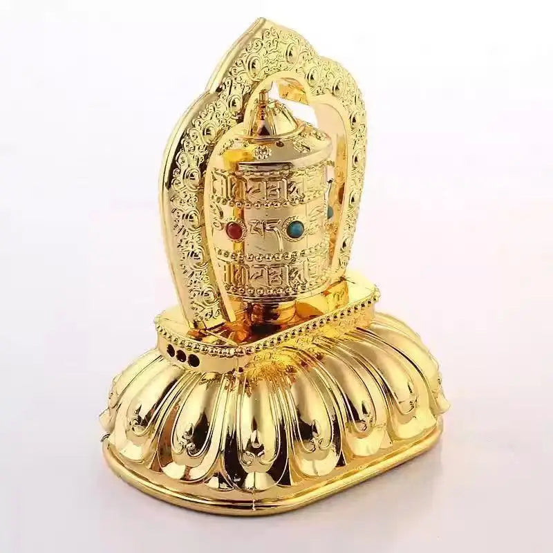 Tibetan Prayer Wheel Solar Powered - Rotating Buddhist Prayer Mill with Mantra | Buddhive