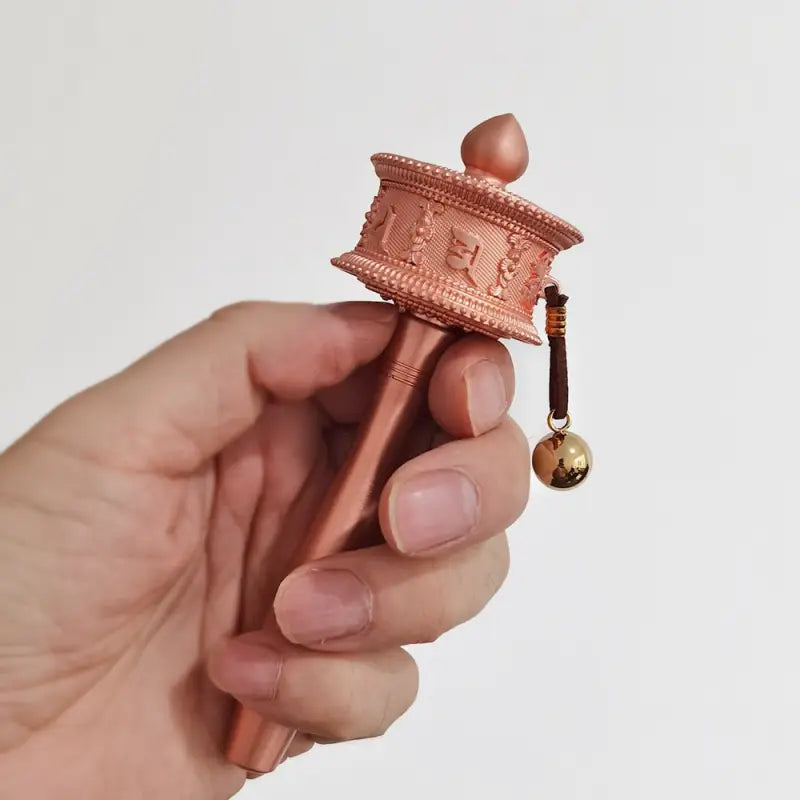 Tibetan Prayer Wheel Healing Brass Hand-Held Om Mani Padme Hum | Buddhive