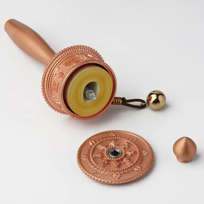 Tibetan Prayer Wheel Healing Brass Hand-Held Om Mani Padme Hum | Buddhive