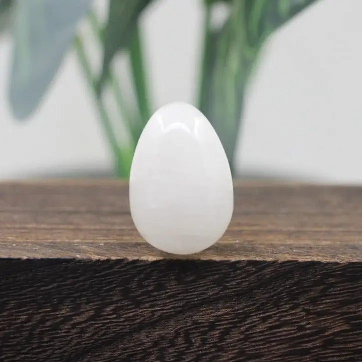 Yoni Egg White Crystal - Natural Stone Wellness Tool for Meditation & Energy Work | Buddhive