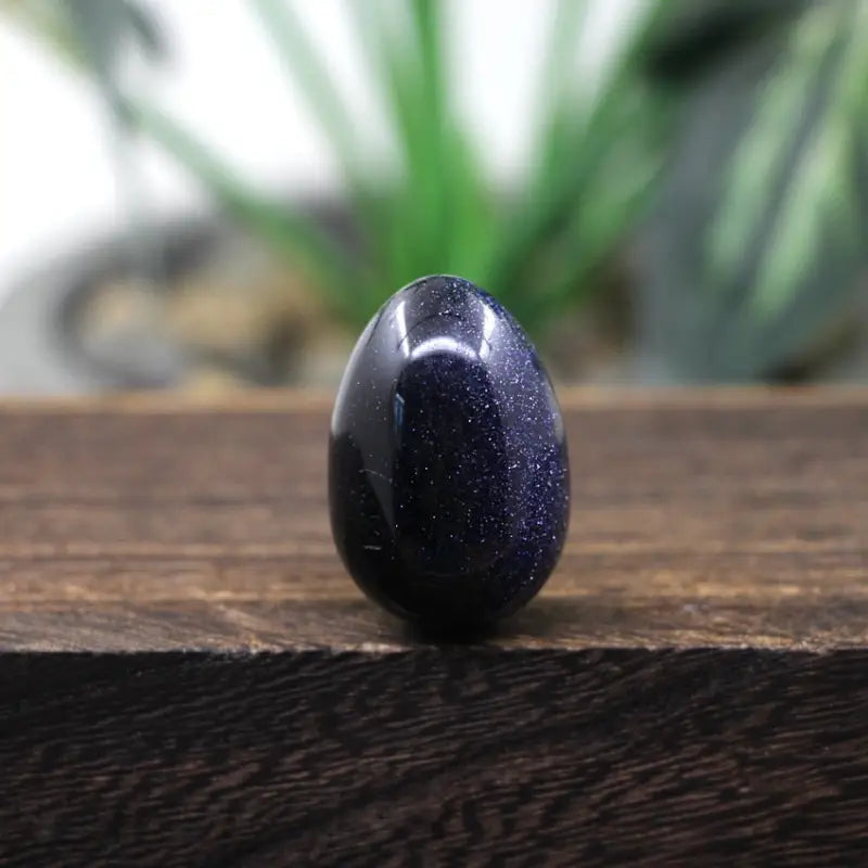 Yoni Egg Blue Goldstone - Natural Crystal Stone for Wellness & Meditation | Buddhive