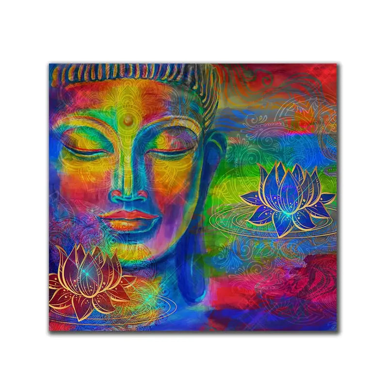 Multicolor Buddha Painting Canvas Wall Art - Spiritual Zen Decor - Waterproof Print | Buddhive