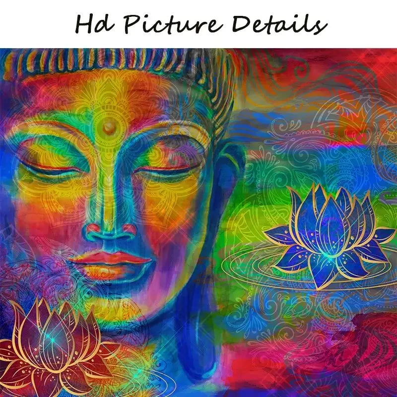 Multicolor Buddha Painting Canvas Wall Art - Spiritual Zen Decor - Waterproof Print | Buddhive