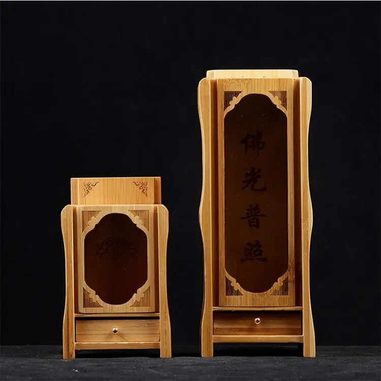 Buddhist Altar Small Wooden Shrine | Handcrafted Boxwood & Cypress Meditation Altar | Buddhive