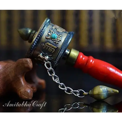 Tibetan Prayer Wheel Hand Held Copper Mini - Om Mani Padme Hum Mantra Spinning | Buddhive
