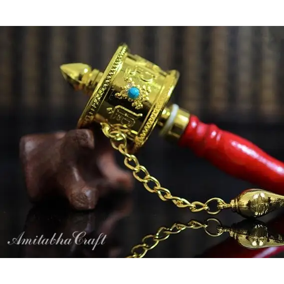 Tibetan Prayer Wheel Hand Held Copper Mini - Om Mani Padme Hum Mantra Spinning | Buddhive