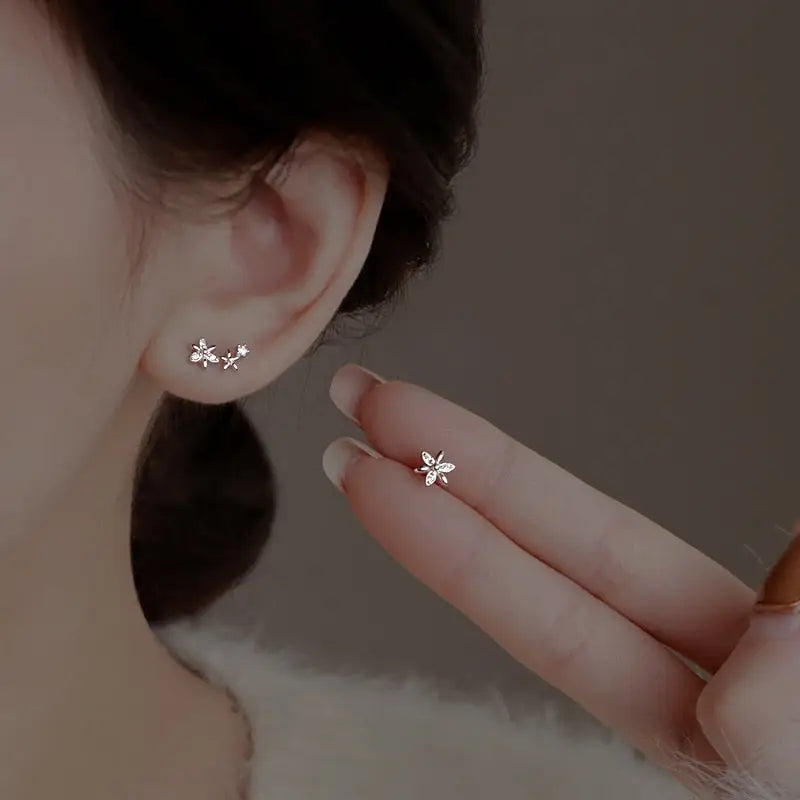 Lotus Flower Earrings Small Dainty Buddhist Stud Earrings in Gold Silver Bronze | Buddhive