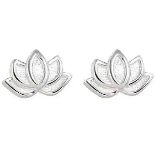 Lotus Flower Earrings Small Dainty Buddhist Stud Earrings in Gold Silver Bronze | Buddhive