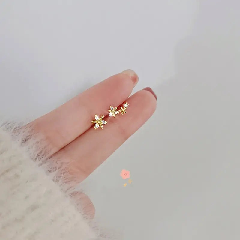 Lotus Flower Earrings Small Dainty Buddhist Stud Earrings in Gold Silver Bronze | Buddhive