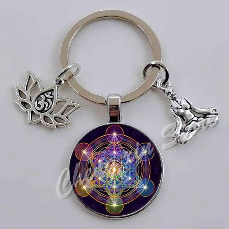 7 Chakra Keychain Natural Stone Healing Crystals Energy Balance Accessory | Buddhive