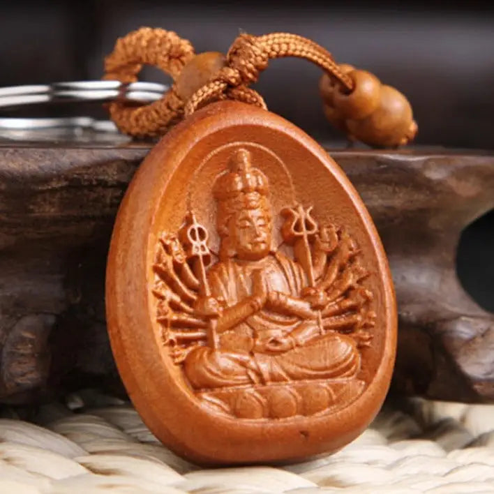 Buddha Keychain Avalokiteshvara Bodhisattva of Compassion - Meditation Accessory | Buddhive