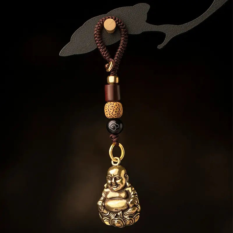Laughing Buddha Keychain Metal Handcrafted Good Luck Charm | Buddhive