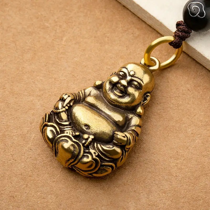 Laughing Buddha Keychain Metal Handcrafted Good Luck Charm | Buddhive