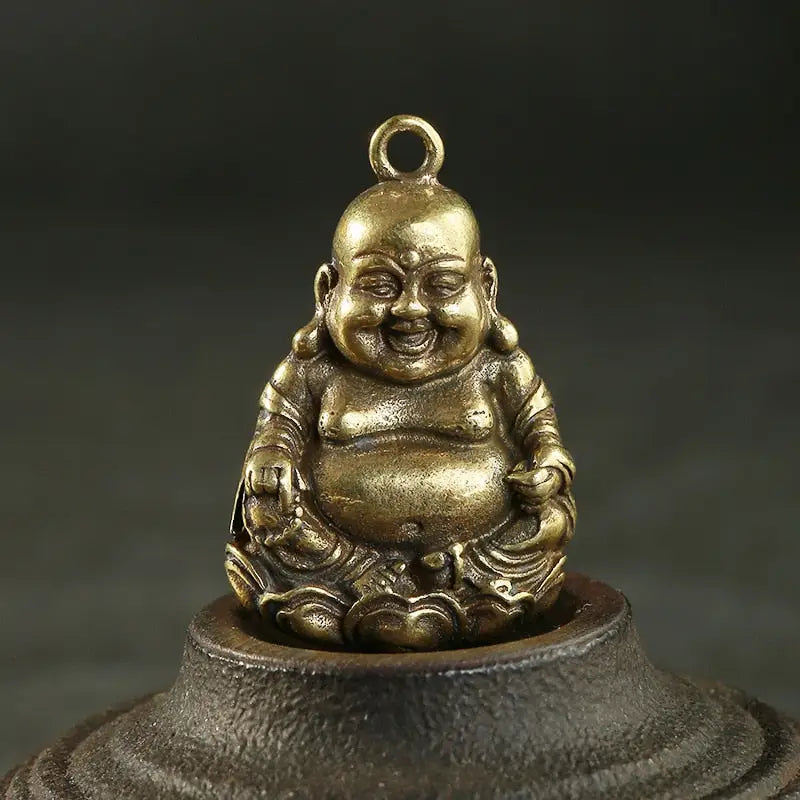 Laughing Buddha Keychain Metal Handcrafted Good Luck Charm | Buddhive