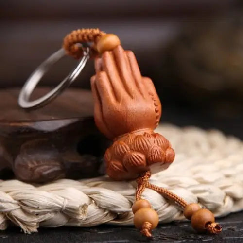 Buddha Prayer Hands Keychain Buddhist Spiritual Accessory | Buddhive