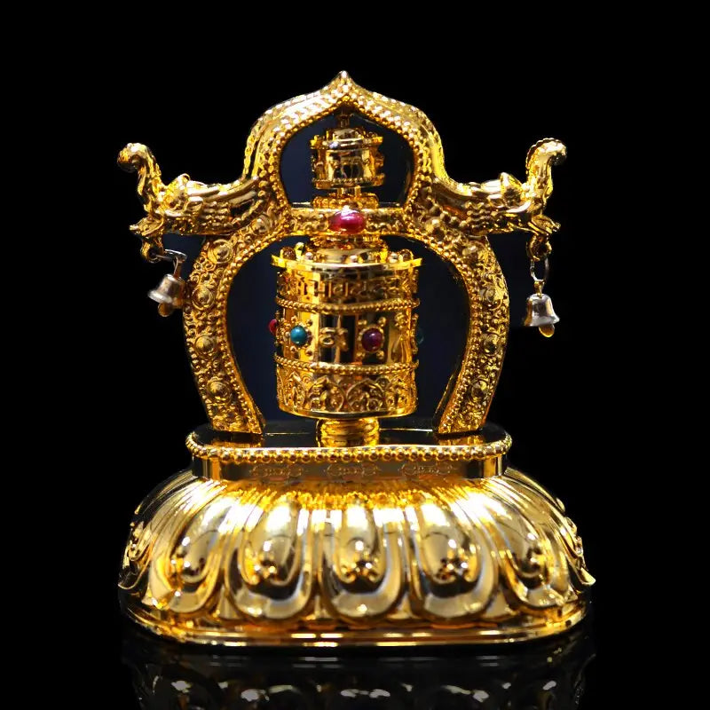 Solar Prayer Wheel Tibetan Buddhist Spinning Wheel - Eco-Friendly Desktop Decor | Buddhive