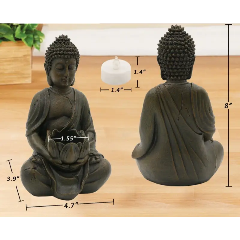 Garden Buddha Statue Outdoor Stone Finish - Serene Meditation Decor for Yard & Patio | Buddhive
