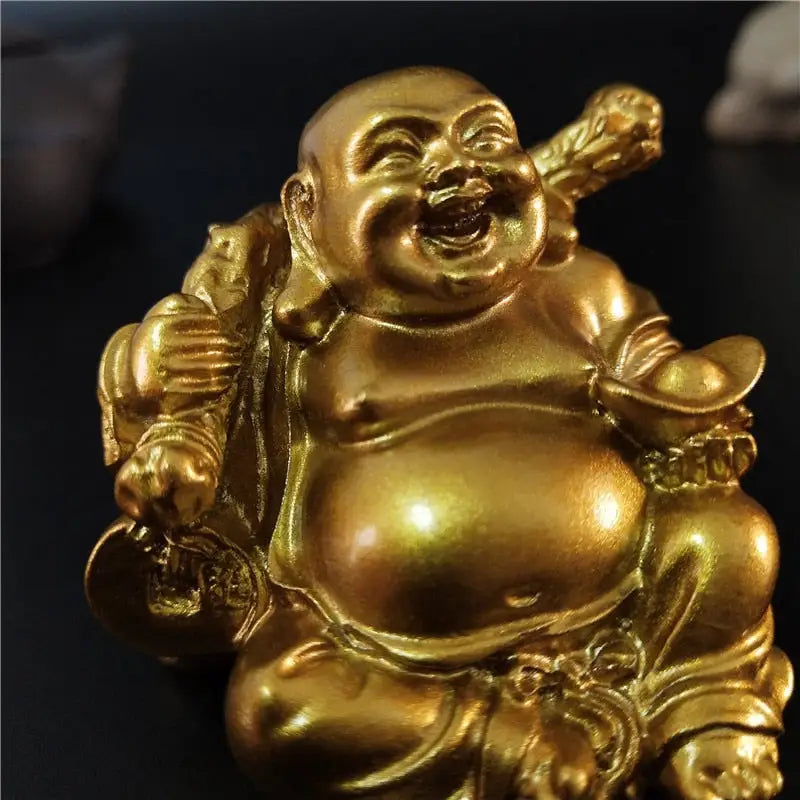 Laughing Buddha Statue Resin Hand-Painted 4.7" - Joy & Abundance Figurine | Buddhive
