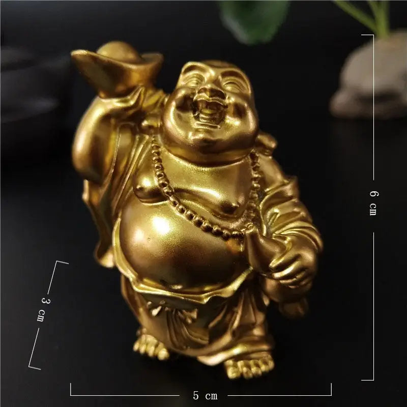 Laughing Buddha Statue Resin Hand-Painted 4.7" - Joy & Abundance Figurine | Buddhive