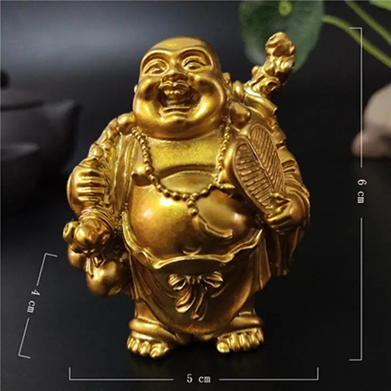 Laughing Buddha Statue Resin Hand-Painted 4.7" - Joy & Abundance Figurine | Buddhive