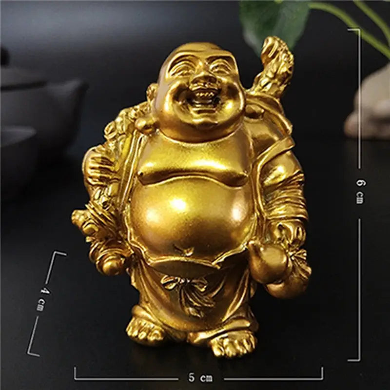 Laughing Buddha Statue Resin Hand-Painted 4.7" - Joy & Abundance Figurine | Buddhive