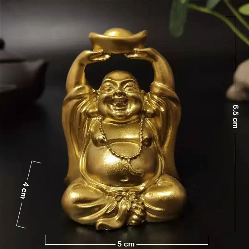 Laughing Buddha Statue Resin Hand-Painted 4.7" - Joy & Abundance Figurine | Buddhive