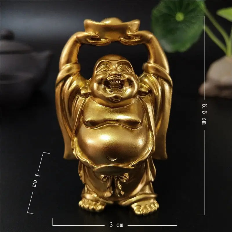Laughing Buddha Statue Resin Hand-Painted 4.7" - Joy & Abundance Figurine | Buddhive