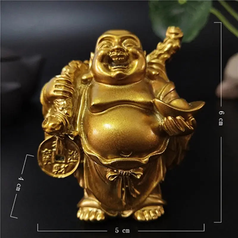 Laughing Buddha Statue Resin Hand-Painted 4.7" - Joy & Abundance Figurine | Buddhive