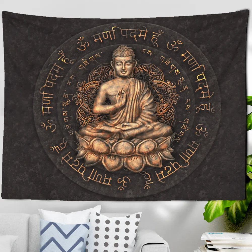 Antique Buddha tapestry