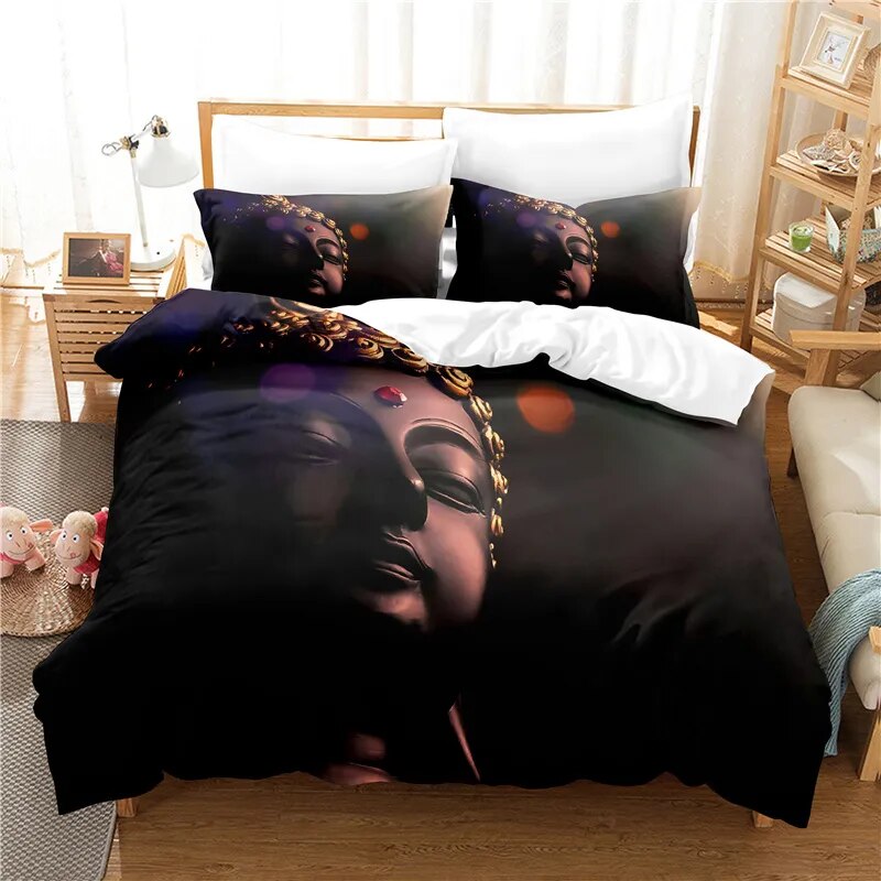 Black Buddha Duvet Cover