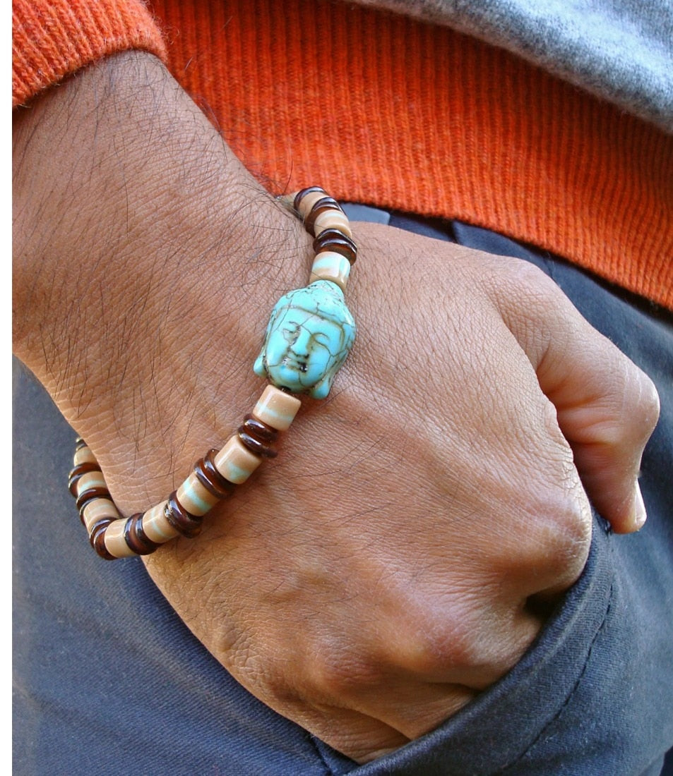 Tibetan Turquoise Buddha Bracelet
