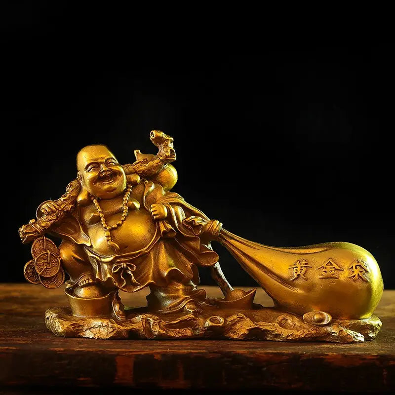 Laughing Buddha Golden Bag