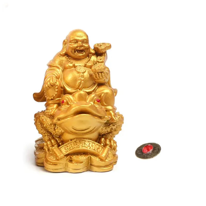 Laughing Buddha on a Toad