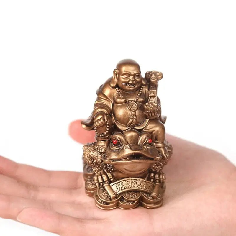 Laughing Buddha on a Toad