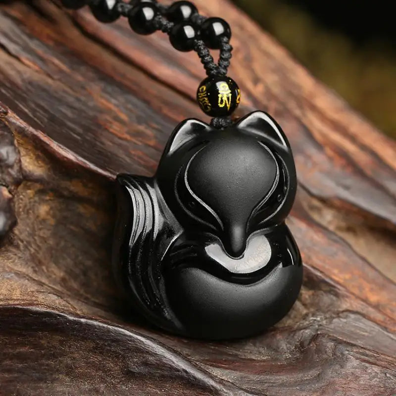 Avalokitesvara Obsidian Buddha Necklace