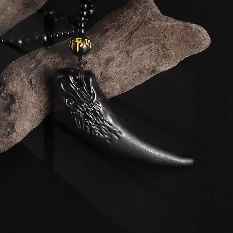 Avalokitesvara Obsidian Buddha Necklace