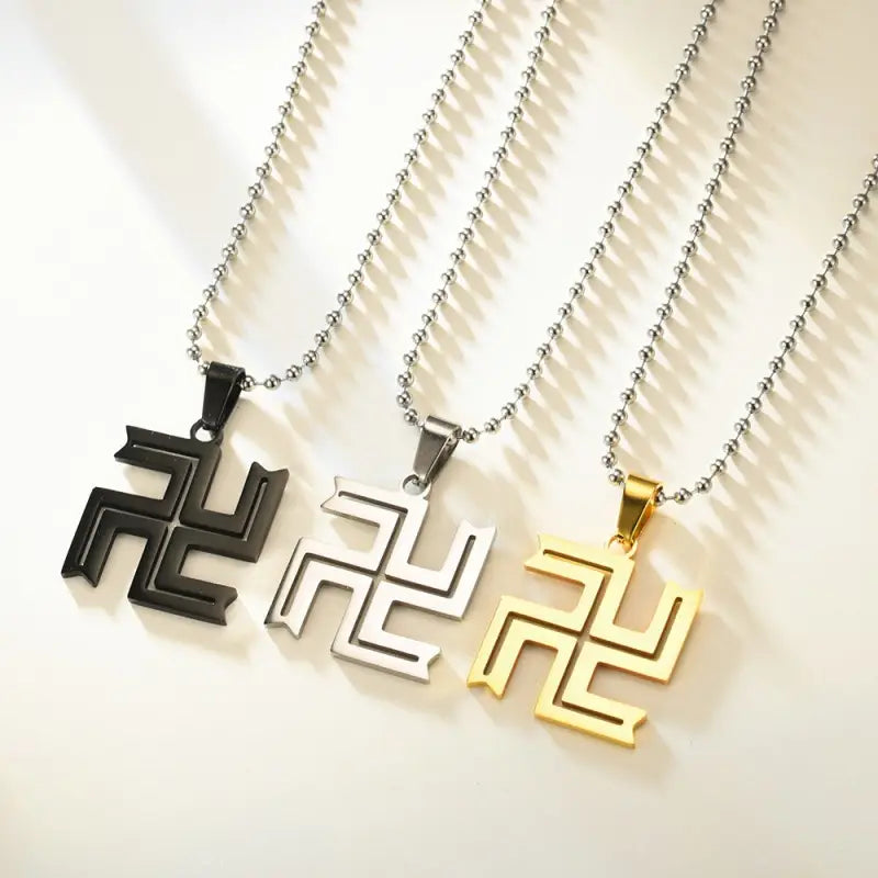 Buddhist Swastika Cross Necklace
