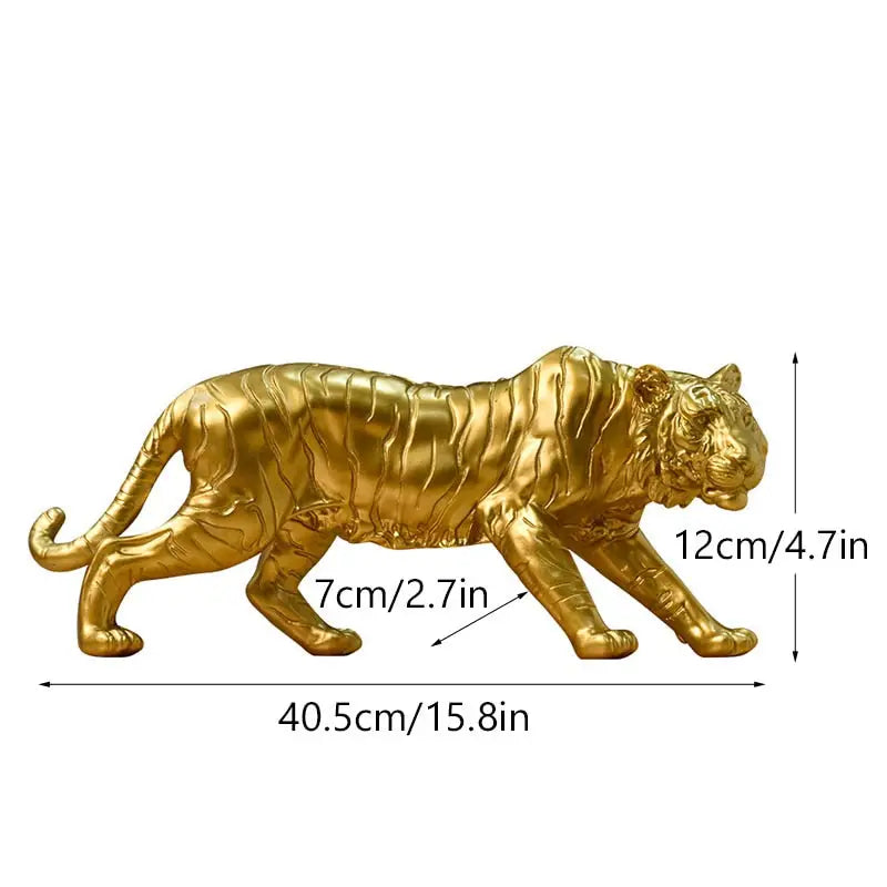Golden Resin Tiger Figurines