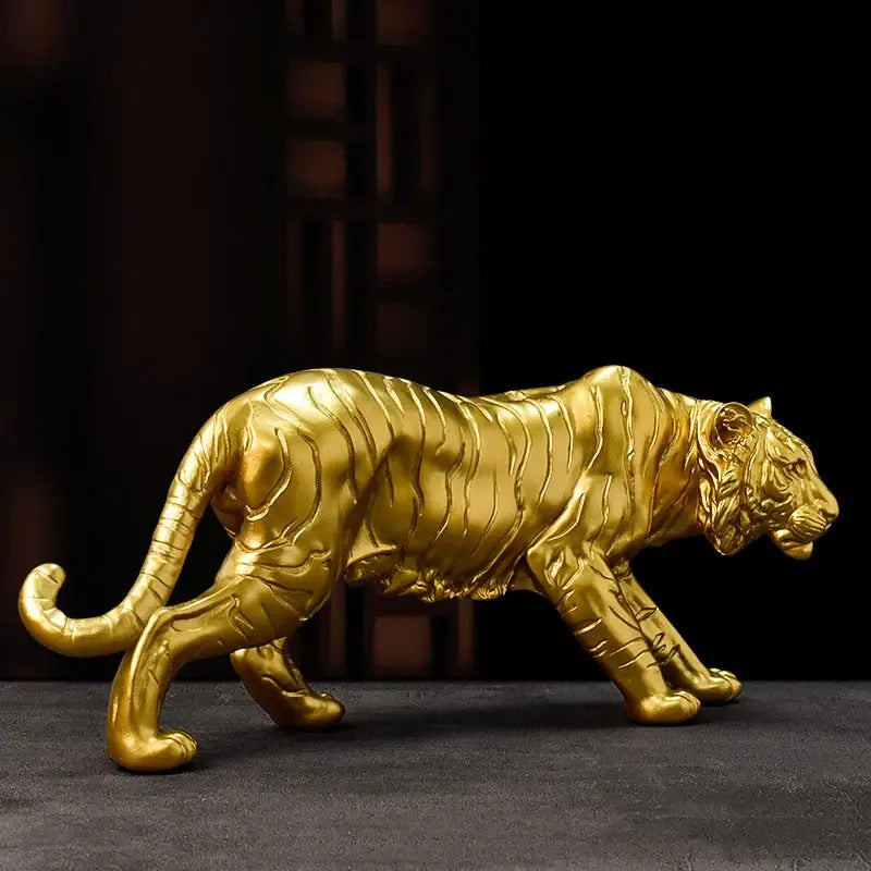 Golden Resin Tiger Figurines