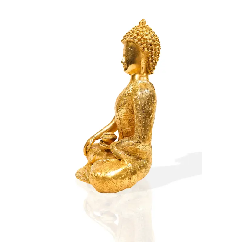 Large Brass Buddha Statue