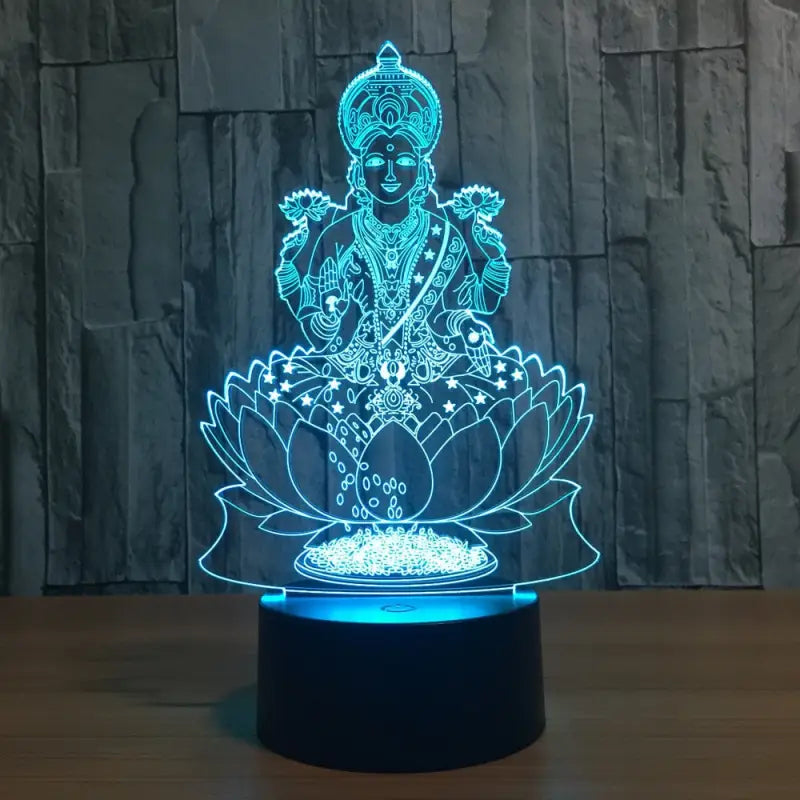 Buddha and Lotus Lamp