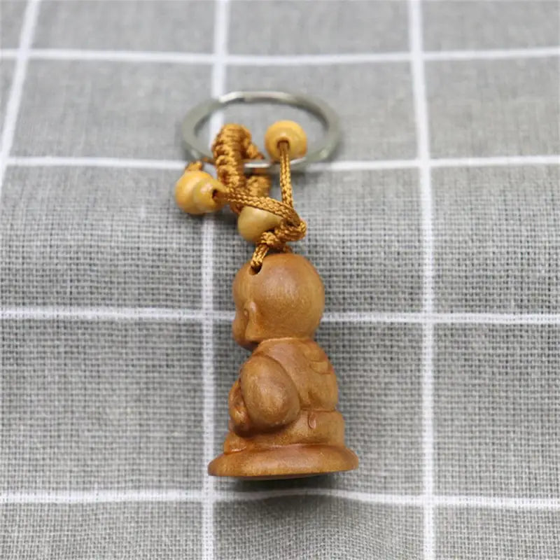 Small Wooden Buddha Keychain