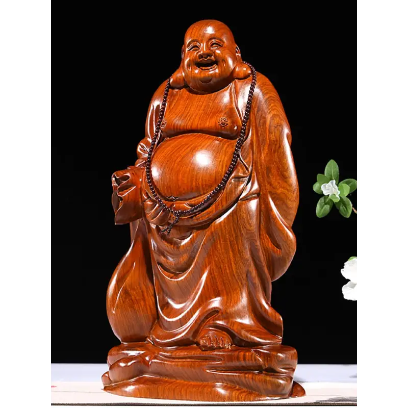 Solid Wood Maitreya Outdoor Buddha Statue