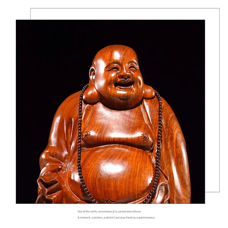 Solid Wood Maitreya Outdoor Buddha Statue