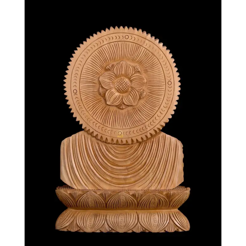 Wooden 26cm Buddha Bust Statue
