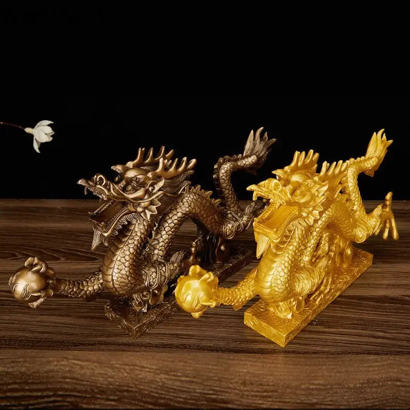 Resin Golden Dragon Statue
