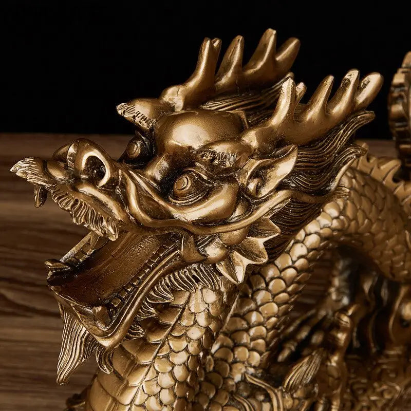 Resin Golden Dragon Statue