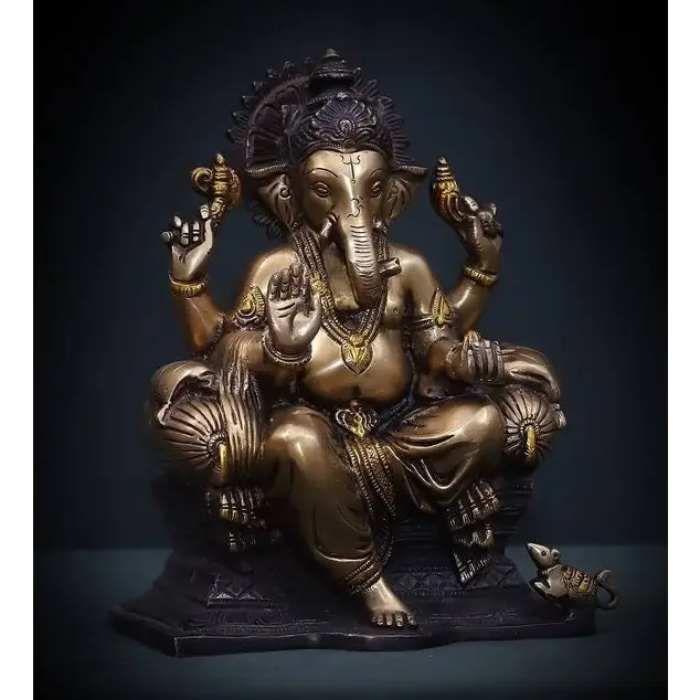 Brass Hindu God Ganesha Statue