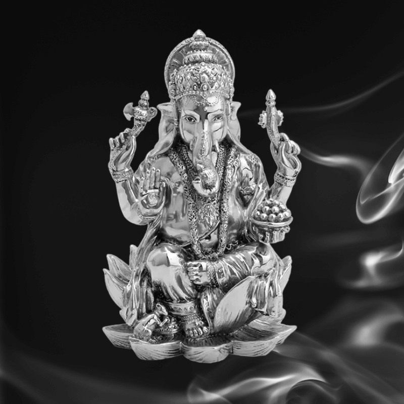 Sitting Lotus Ganesha Statue
